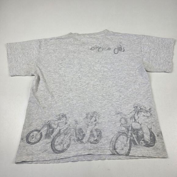 Vintage 90s Biker Motorcycle Shirt Mens Medium Engine Chopper Single Stitch - Picture 10 of 11